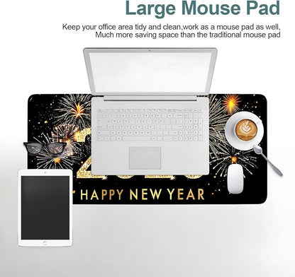 2026 Happy New Year Gaming Mouse Pad 31.5"x11.8"Desk Mat Anti-Slip Rubber Base - Image 6