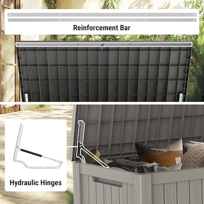 Mars Villa 180 Gallon Outdoor Storage Box, Large Resin Deck Box Waterproof - Image 5