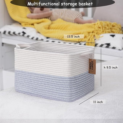 COMFY-HOMI 3PACK Cotton Rope Square Baske - Image 4