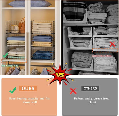 Yociyoga 6-Tier Stackable Closet Organizers and Storage Shelves, Closet Shelf - Image 4