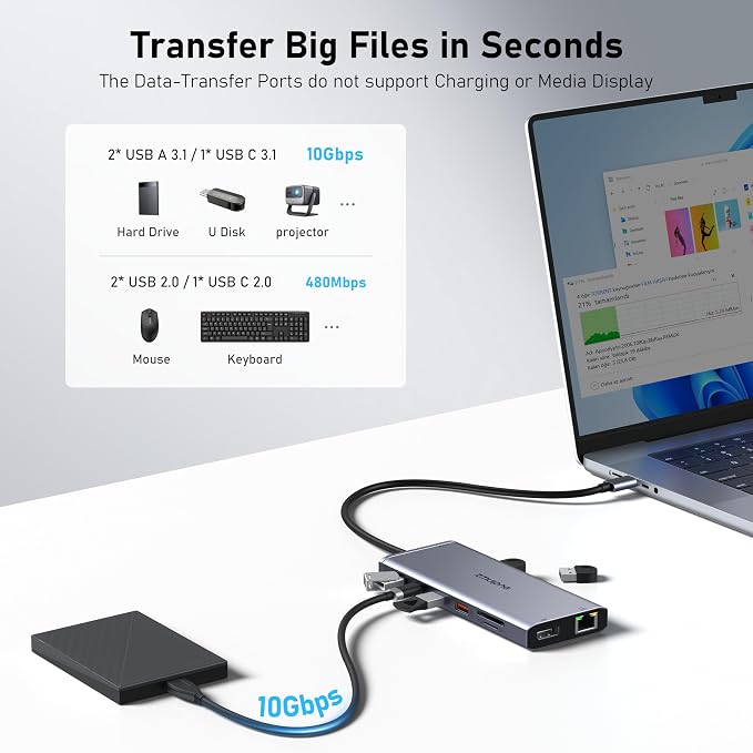 USB C Laptop Docking Station Dual Monitor HDMI - Image 5