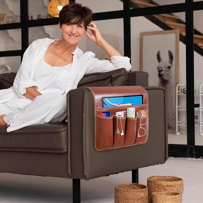 Non-slip Couch Organizer Armchair Caddy, Artificial Leather TV Remote Control - Image 2
