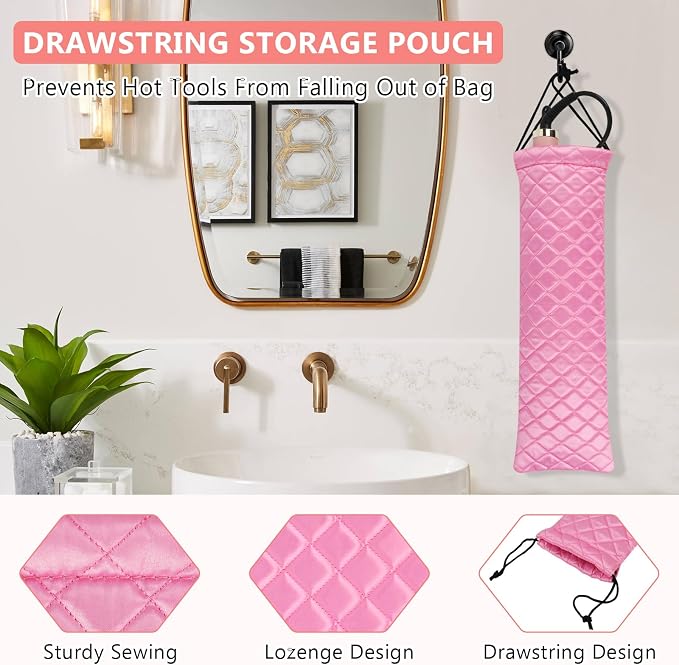 AMIJEAL Heat Resistant Hair Tools Organizer Bag Portable Travel Drawstring - Image 4