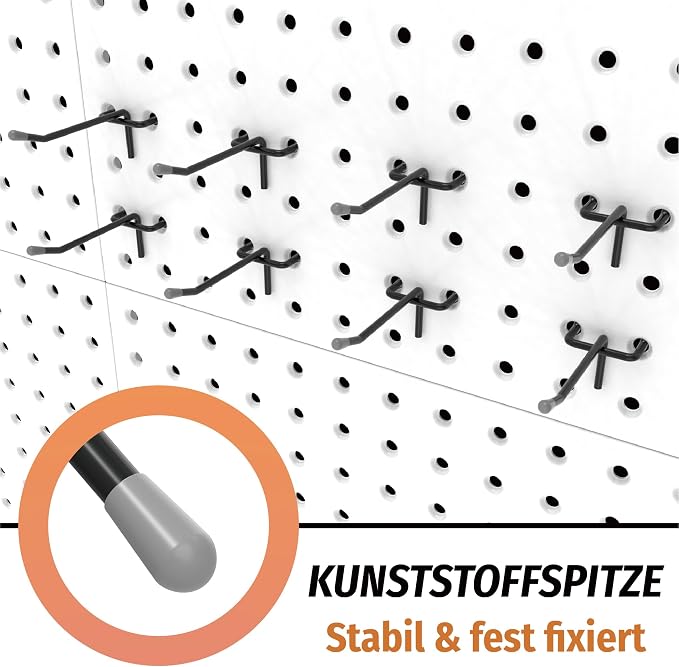 HUHOLE Pegboard Hooks 4 Inch 50PC, Fit 1/4" or 1/8" Pegboard, Ideal Peg Board - Image 5