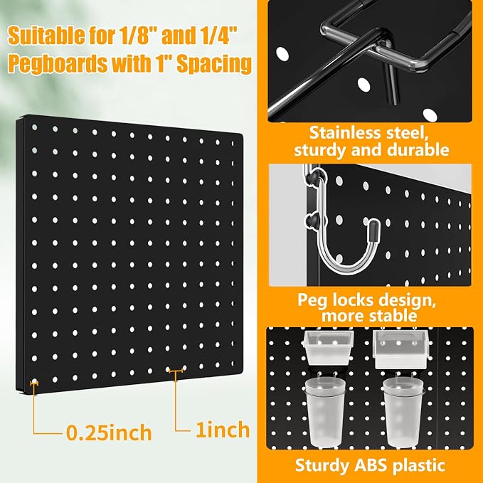 FZK Peg Board Wall Organizer Kit. Heavy Duty, 36 * 24 - Image 3