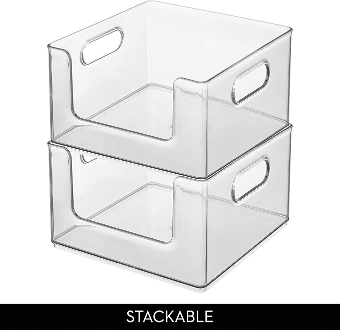 iDesign Stackable Clear Open Front Storage Bin, Easy Access Organizer - Image 5