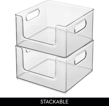 iDesign Stackable Clear Open Front Storage Bin, Easy Access Organizer - Image 5