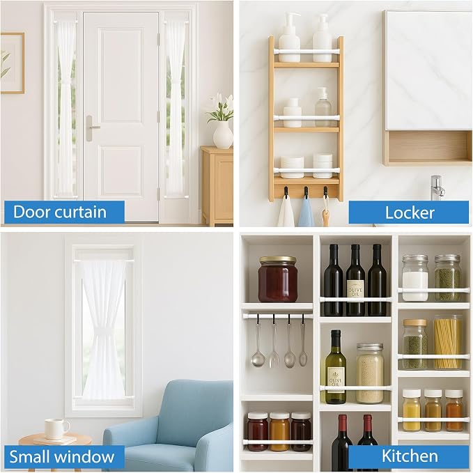 AIZESI Spring Tension Curtain Rods Short Tension Rod - Image 2