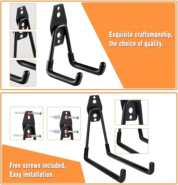 32 Pack Steel Garage Hooks Heavy Duty, Utility Wall Mount Hook - Image 5