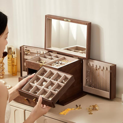Black Walnut Wooden Jewelry Box, Wood Jewelry Organizer - Image 6