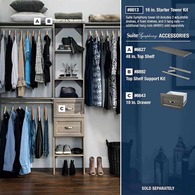 ClosetMaid SuiteSymphony Wood Closet Organizer Starter Kit - Image 5