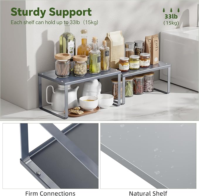 Simple Trending Cabinet Organizer Shelf, Kitchen Storage, Expandable, Metal - Image 5