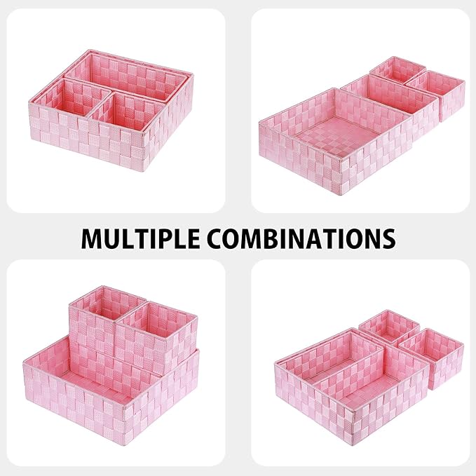 Posprica Woven Storage Baskets for Organizing, Small Baskets Cube Bin Container - Image 2