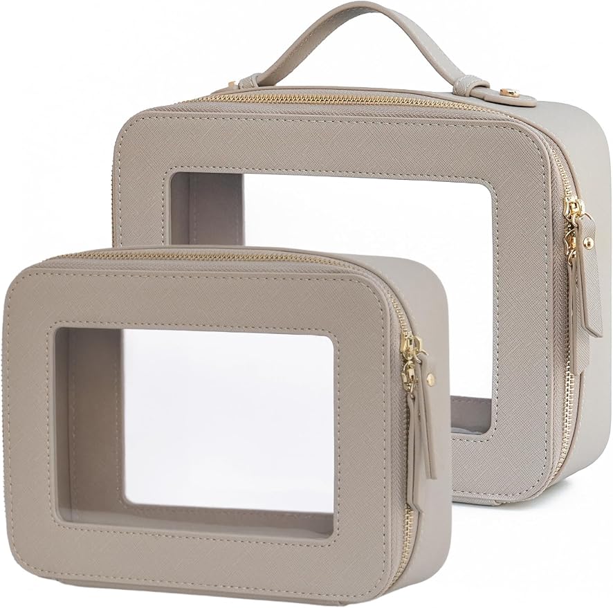 Popvibe Clear Makeup Bag Travel Cosmetic Case Transparent Toiletry Bag by POPVIBE