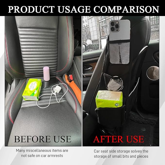 2PCS Car Seat Side Organizer, Seat Side Storage Pocket, Car Multi-Pockets - Image 4