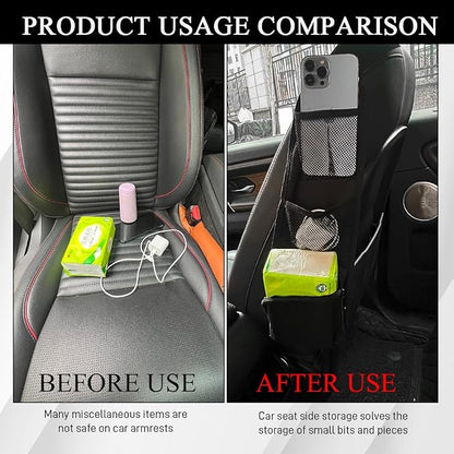 Car Seat Side Organizer, Seat Side Storage Pocket, Car Multi-Pockets Backseat - Image 4