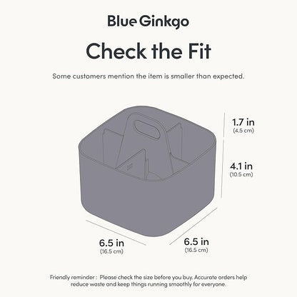 BLUE GINKGO Small Stackable Organizer Caddy – Korean-Made Portable Tote - Image 3