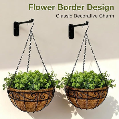 10 Inch Hanging Baskets for Plants Outdoor, 2 Pack Metal Wire Hanging Planters - Image 6