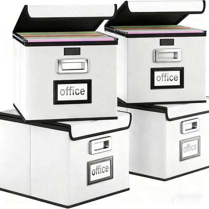 File Organizer Box with Lids, Collapsible File Folder Organizer | File Box with by Huolewa