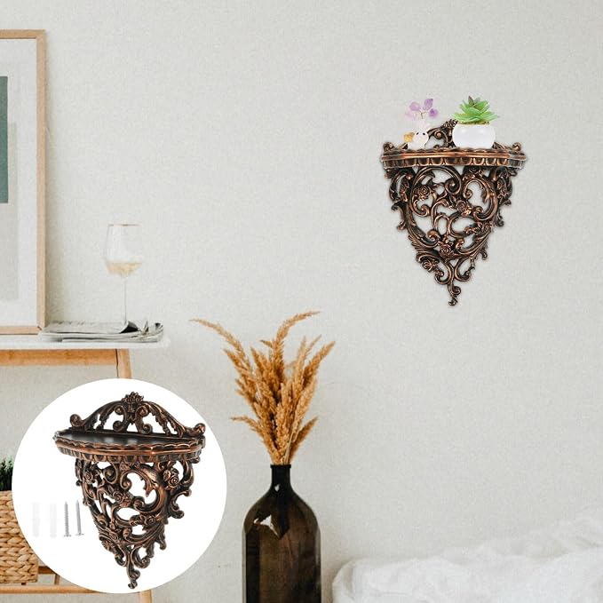 European Style Wall Mounted Storage Shelf 10.23X7.79X3.93In Floating Decorative - Image 6