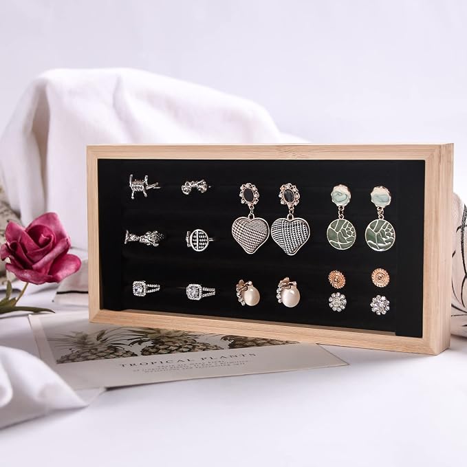 Coward Bamboo Ring Display Holder Jewelry Storage Tray Organizer Ring Stand - Image 5