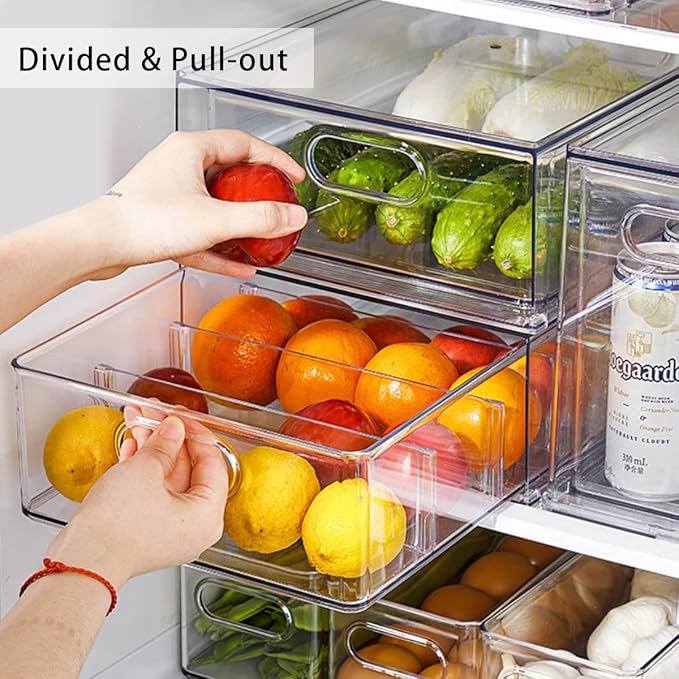Mano Fridge Drawer Pull Out Stackable Bins - Image 2