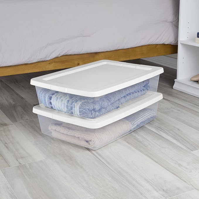 28-quart transparent bed bottom storage box| Flat plastic storage box - Image 2