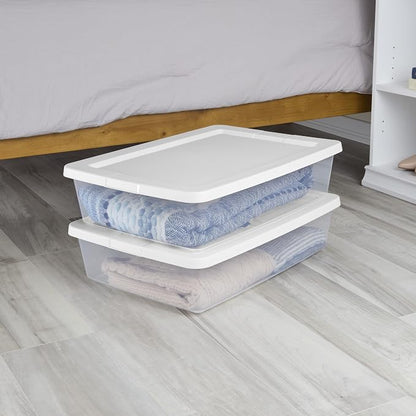 28-quart transparent bed bottom storage box| Flat plastic storage box - Image 2