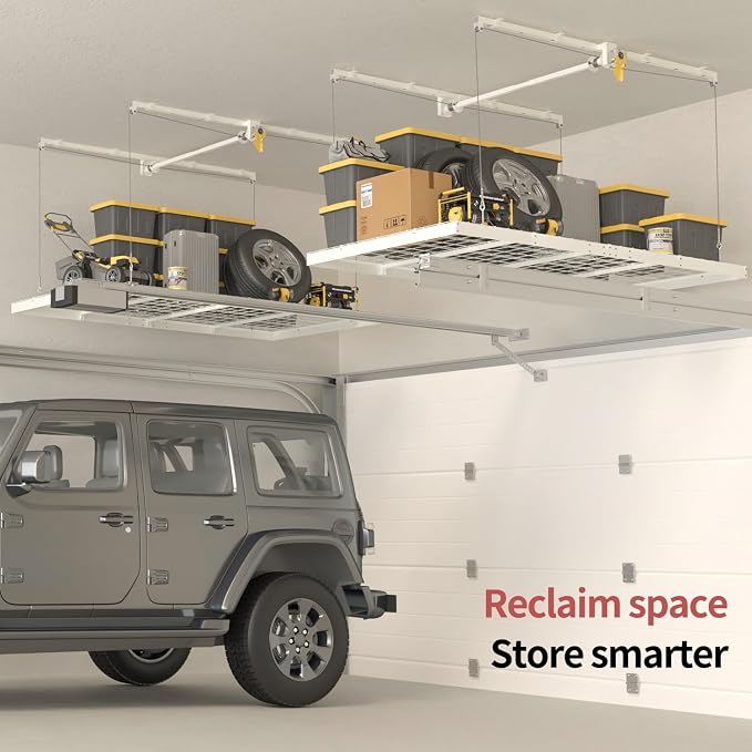 Garage Ceiling Storage Racks, Heavy-duty 4x8 FT Overhead Garage Storage Rack - Image 7