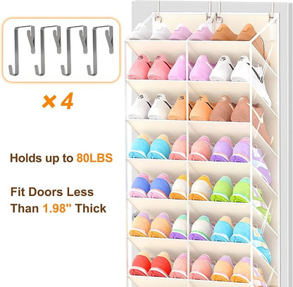 30 Pairs Over the Door Shoe Organizer, 10-Tier Door Shoes Rack Storage - Image 7