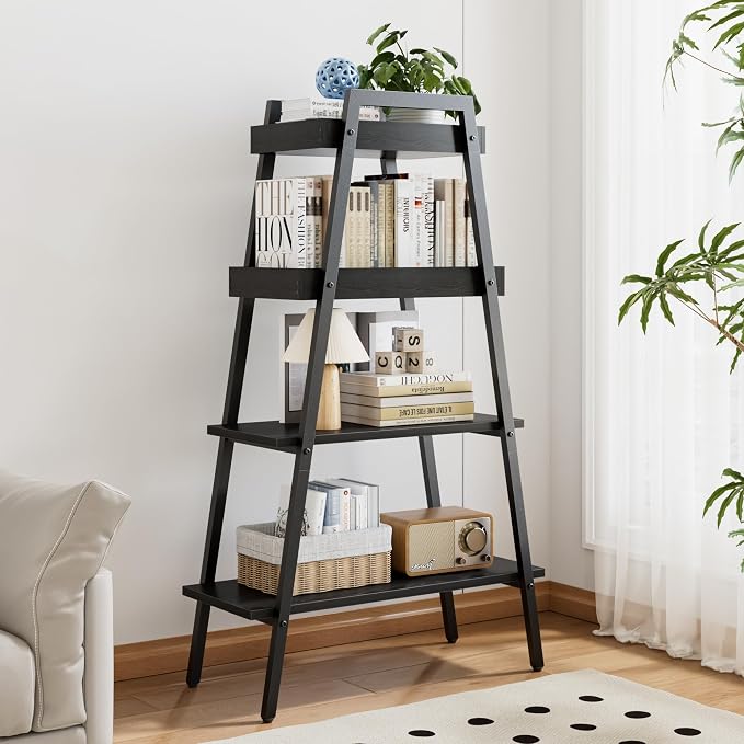 VECELO Ladder Shelf, 4-Tier Bookshelf - Image 2