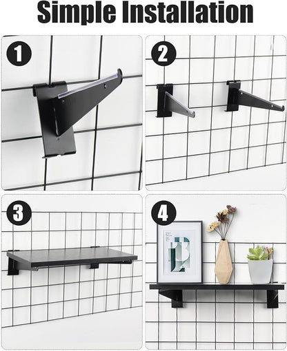 6 Pack GridWall Shelves with Metal Brackets - Image 5