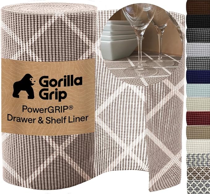 GORILLA GRIP powerGRIP Drawer Shelf and Cabinet Liner, Thick Strong Hold by Unknown