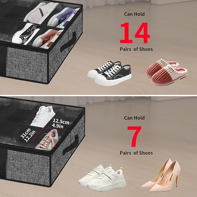 Onlyeasy 2 Pack Under Bed Shoe Storage Organizers - Image 9
