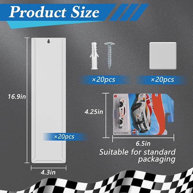 20 Pcs Model Car Display Case Wall Mount Compatible - Image 2