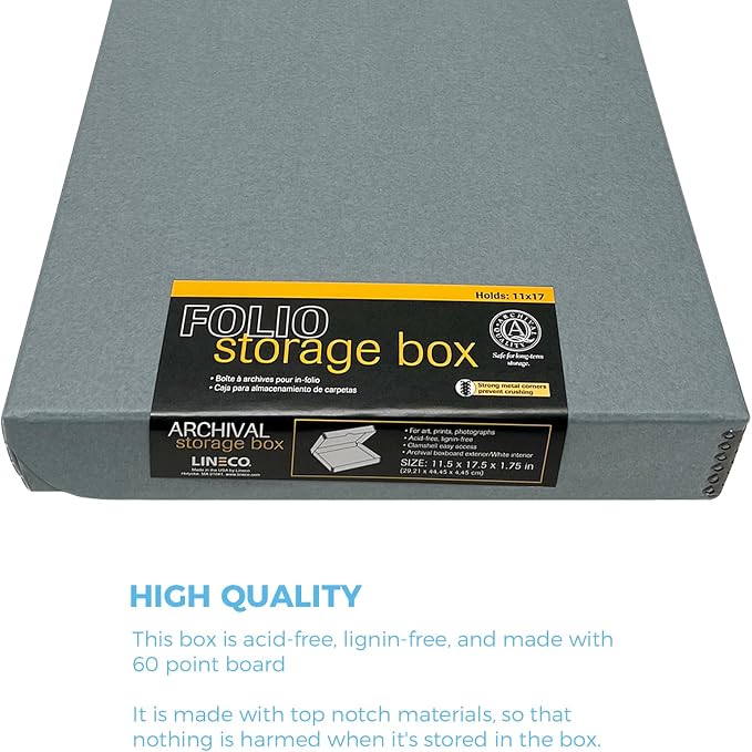 Lineco Clamshell Archival Storage Box, 11.5x17.5x1.75 Inch, Organize and Store - Image 3