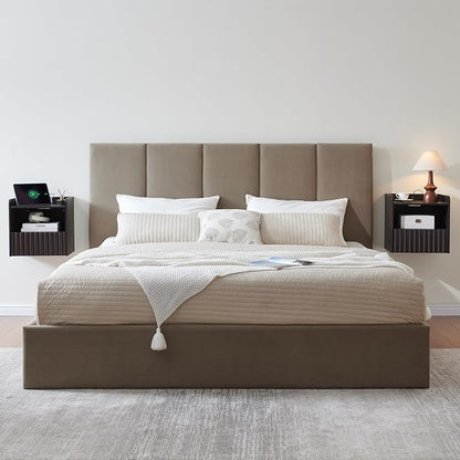 Modern Fluted Floating Nightstand Wall Mounted Set of 2- Bedside Table - Image 9