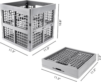 3-Pack Collapsible Plastic Storage Crates, Foldable Crates - Image 3