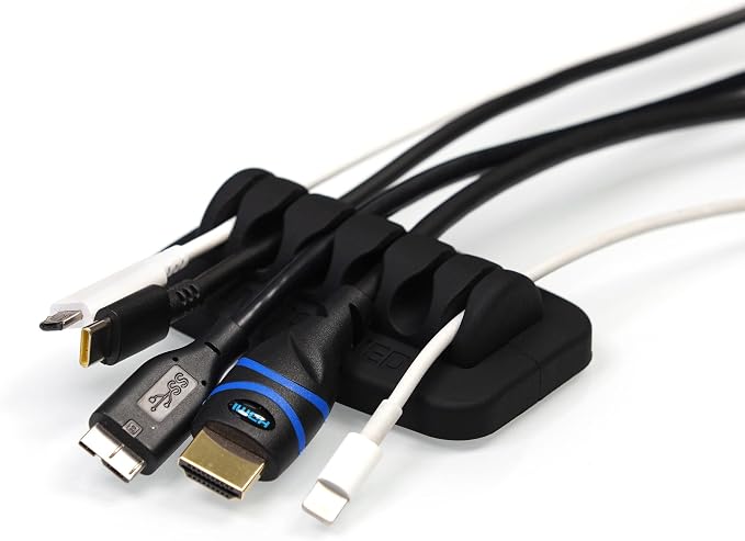 Desktop Cable Organizer, Eco-Friendly Silicone, No Bad Smell, Bundled by ENVISIONED
