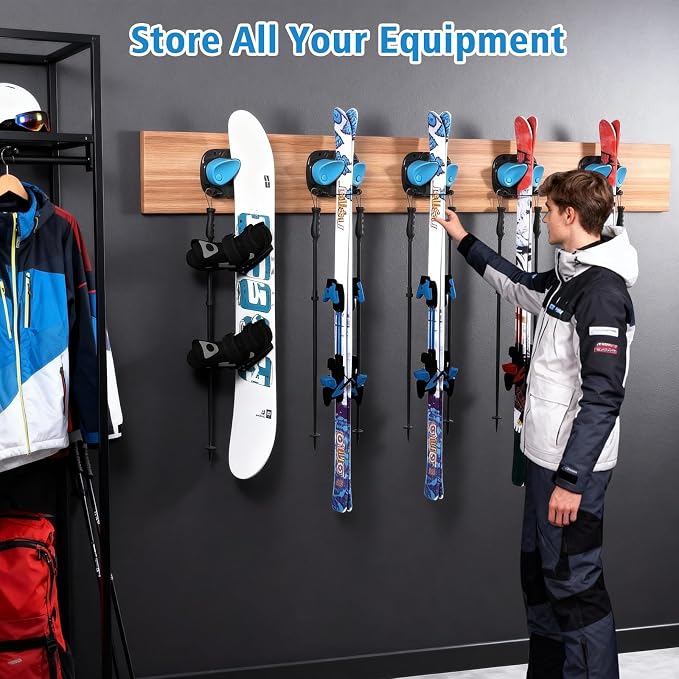 WDZREE Ski & Snowboard Wall Rack - Image 2