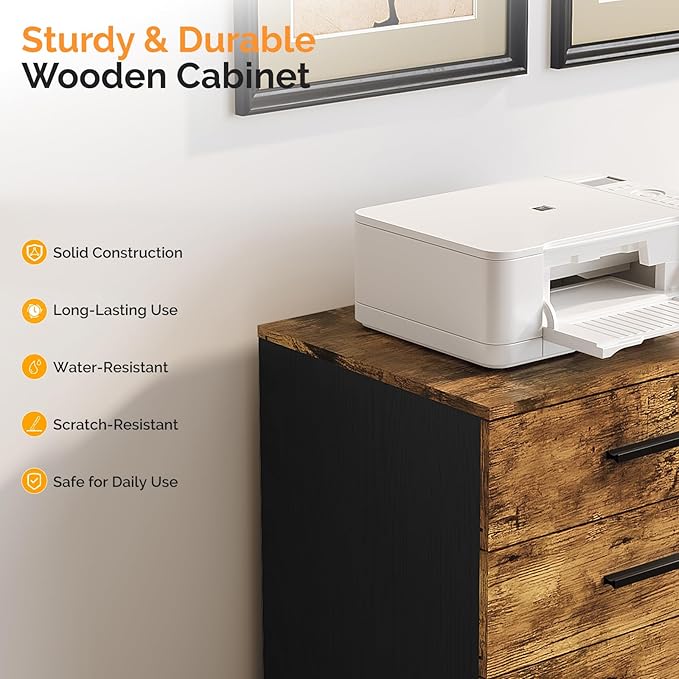 VINGLI 3 Drawer Wood Lateral File Cabinet - Image 6