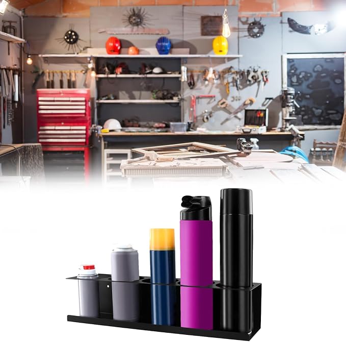QWORK Spray Can Holder Organizer, Wall Mount Aerosol Rack - Image 8