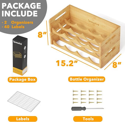 SpaceAid Bamboo Water Bottle Organizer - Image 5