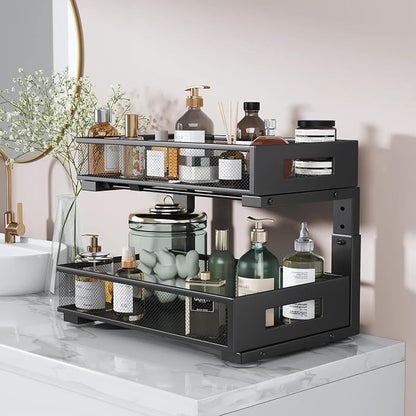 2 Packs 17IN Depth Under Sink Organizer, 2-Tier Pull Out Cabinet Organizer - Image 6