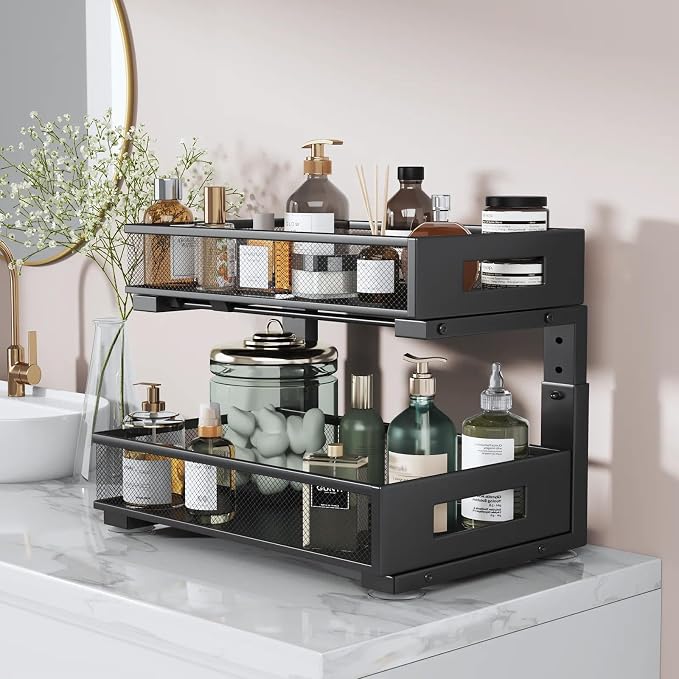 1 Pack 17IN Depth Under Sink Organizer, 2-Tier Pull Out Cabinet Organizer - Image 5