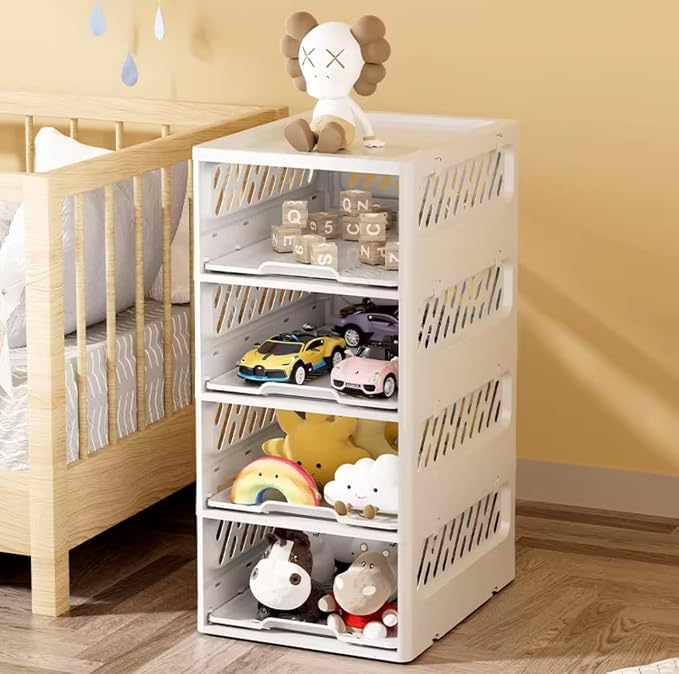 5 Pack Stackable Drawer Storage Baskets – Foldable Closet Organizer - Image 4
