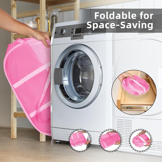 Collapsible Laundry Baskets, Tear Proof Pop Up Laundry Hamper - Image 5