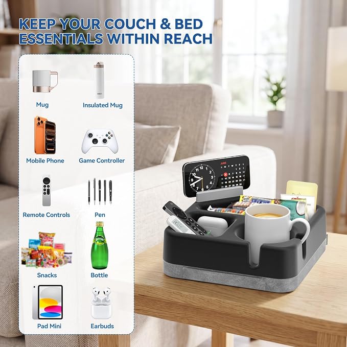 Couch Cup Holder Tray Couch Cup Holder Pillow Soft Sofa Caddy Drink Holder - Image 5