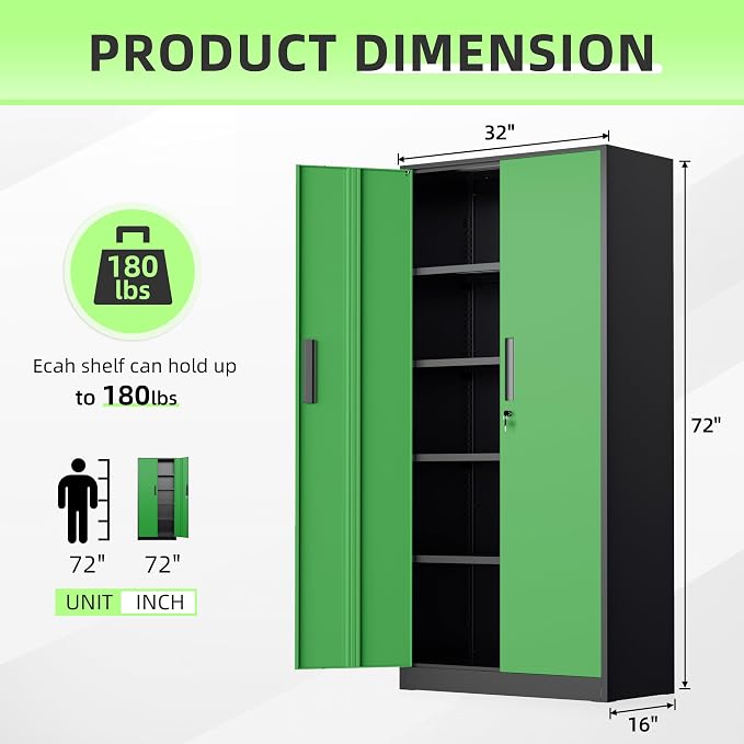 INTERGREAT Metal Storage Cabinet, Tall Metal Cabinet - Image 3