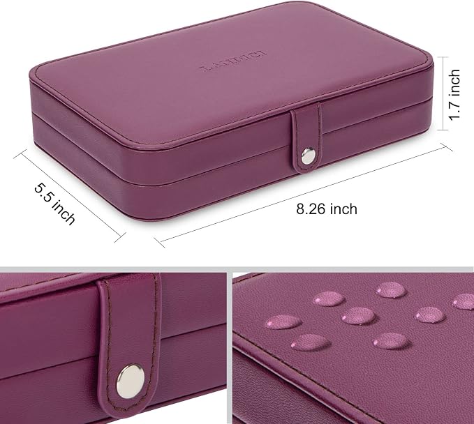 LANDICI Small Jewelry Box for Women Girls, PU Leather Travel Jewelry Case - Image 5